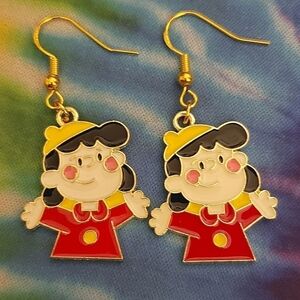 Handmade Peanuts Lucille Lucy Van Pelt Earrings